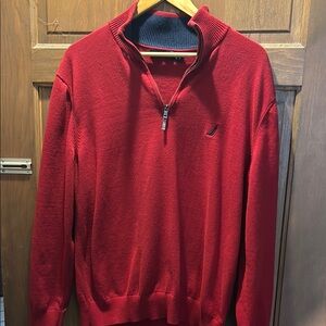 Nautica Men's Red Half-Zip Sweater size XL